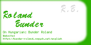 roland bunder business card